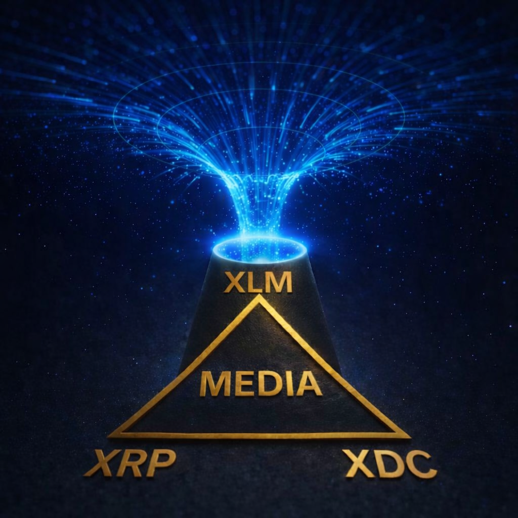 Black hole with blue teleportation effect representing a gateway from XLM Banking to XLM Media in the token economy